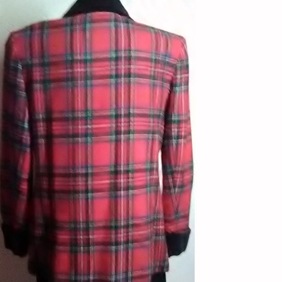Savannah Vintage Red Plaid Blazer Size 14 - Picture 3 of 6
